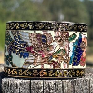 Stunning Vintage Cloisonné Bracelet!